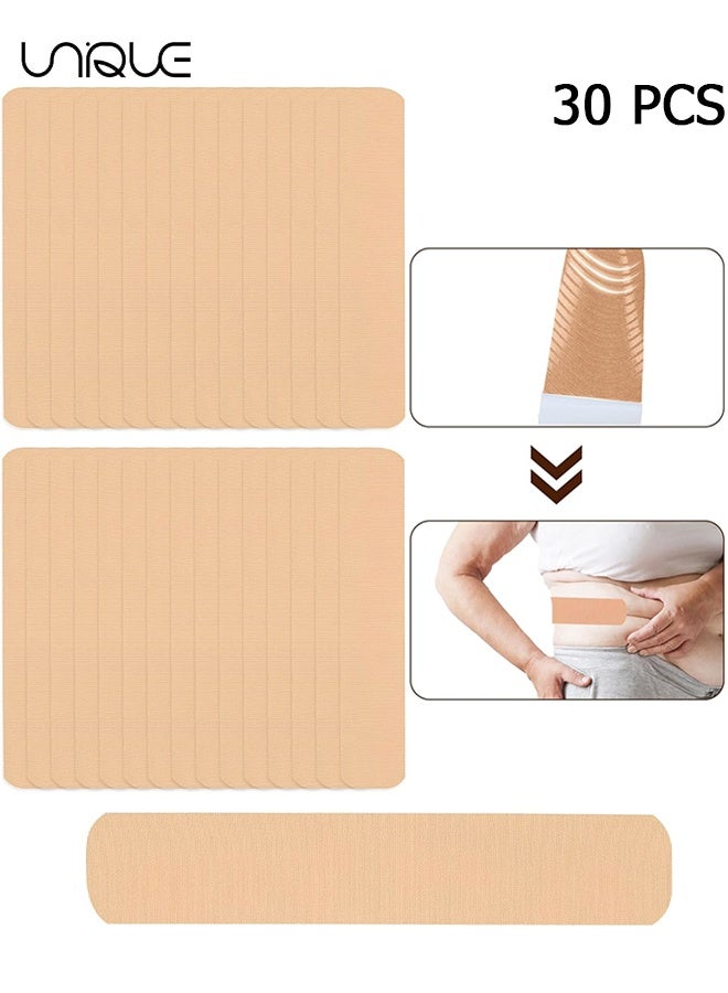 Unique 30 Pcs Tummy Lift Tape Waterproof Tummy Lifting Tape Body Control Precut Adhesive Strips for Women Saggy Loose Skin Flat Stomach Back Fat Belly (Skin Color) - Image 1